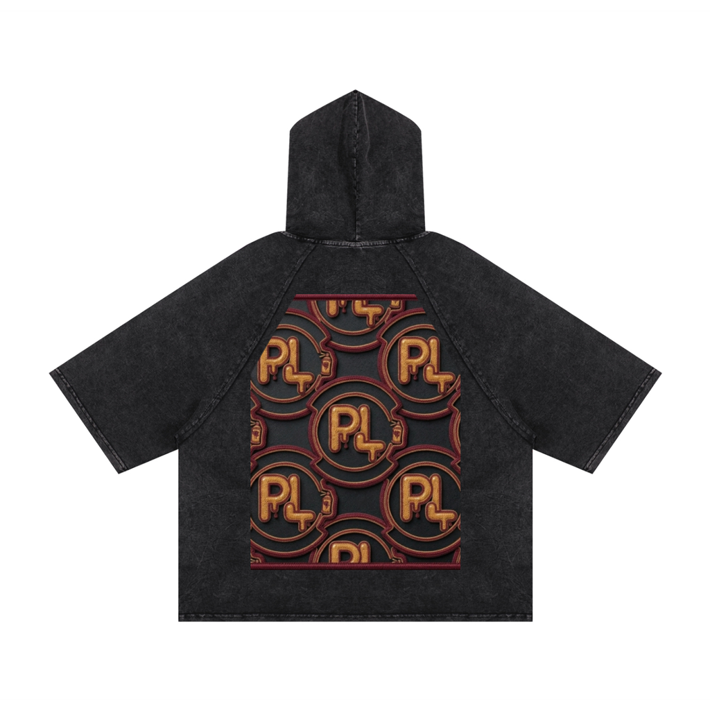 P LYFE Signature Vintage Wash Boxy Hooded T-Shirt