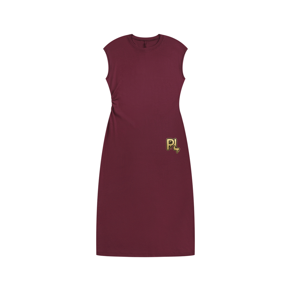 P Lyfe Ruched Bodycon Midi Dress