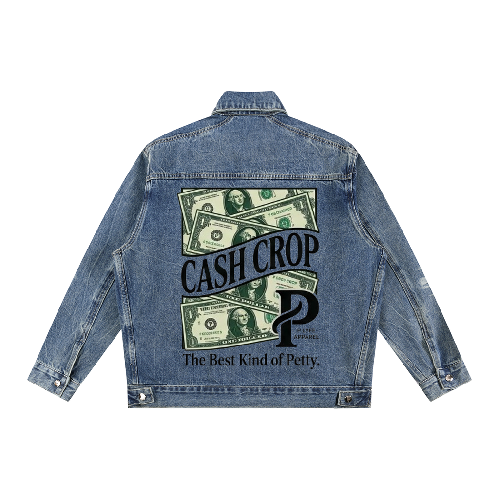 PL Cash Crop | Heavyweight Vintage Wash Zip-Up Denim Jacket