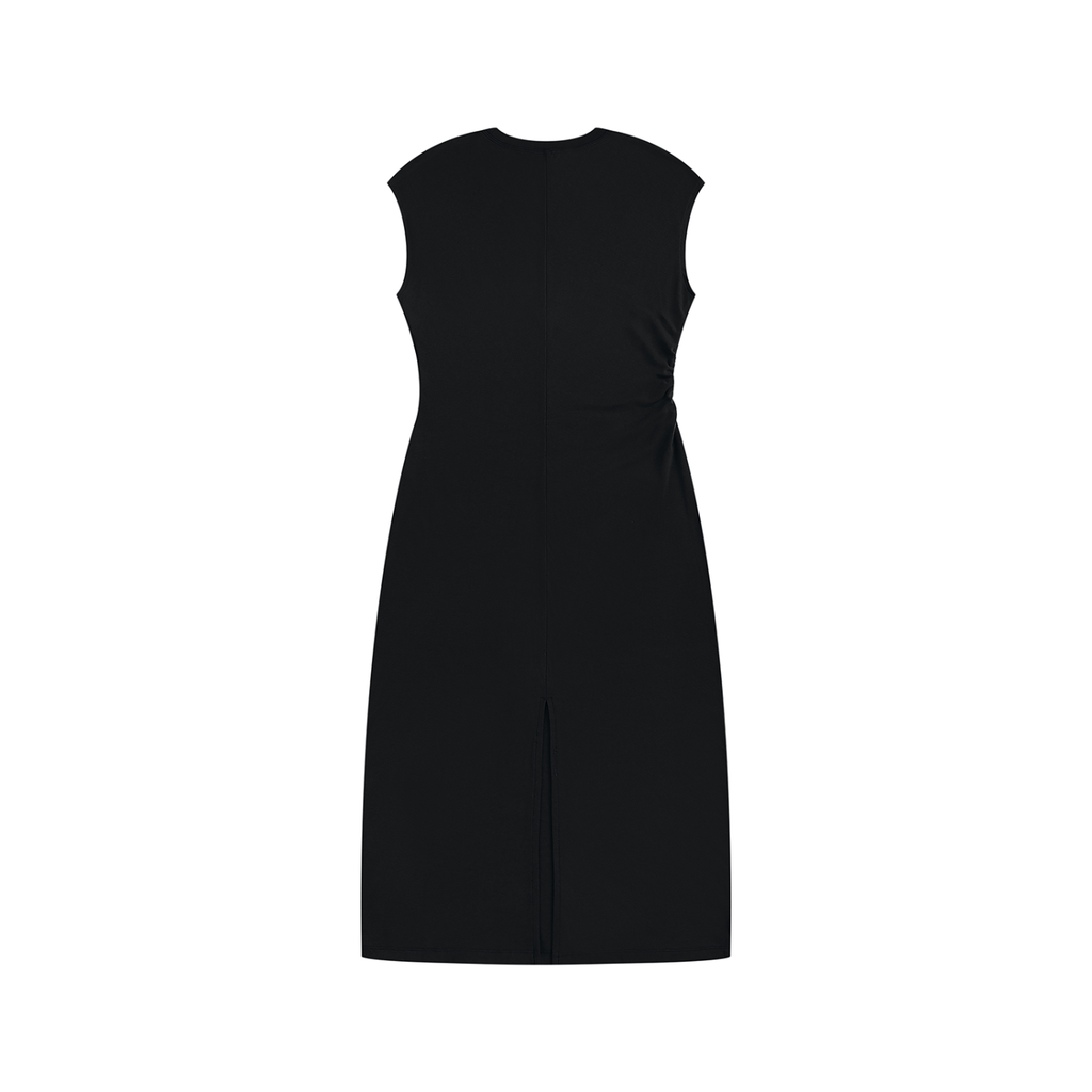 P Lyfe Ruched Bodycon Midi Dress