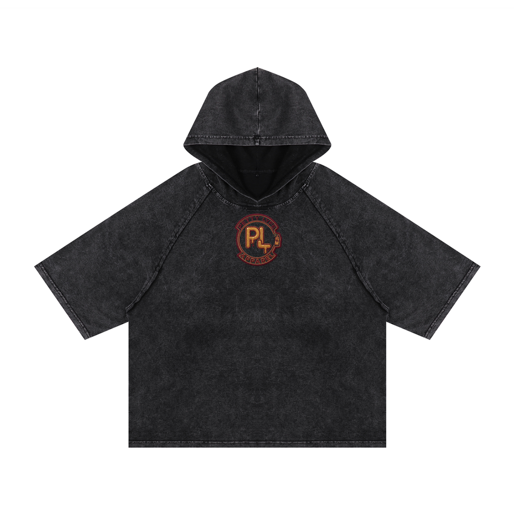 P LYFE Signature Vintage Wash Boxy Hooded T-Shirt