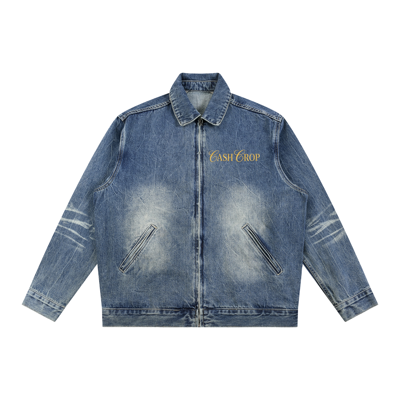 PL Cash Crop | Heavyweight Vintage Wash Zip-Up Denim Jacket
