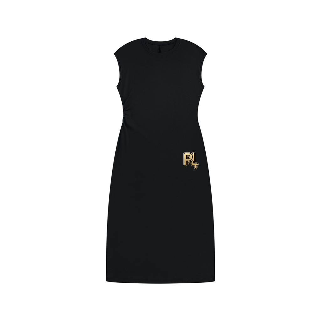 P Lyfe Ruched Bodycon Midi Dress