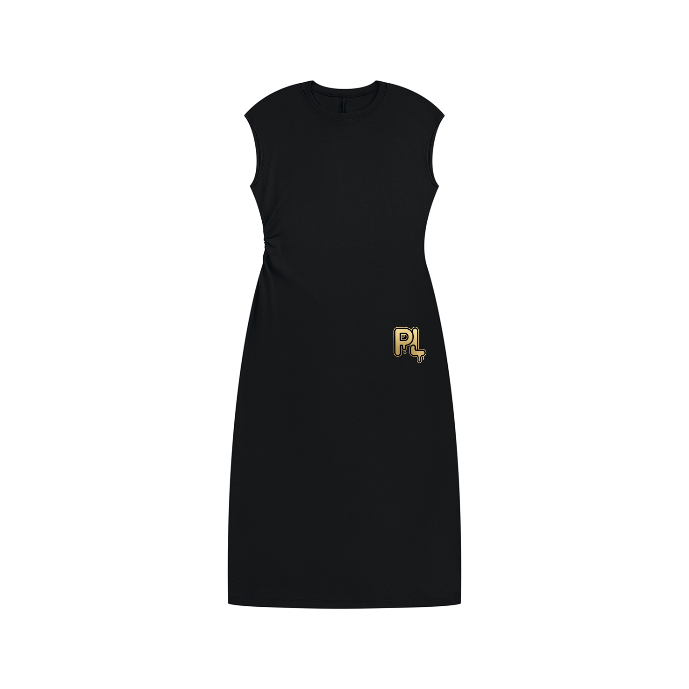 P Lyfe Ruched Bodycon Midi Dress